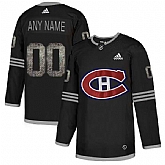 Customized Men's Canadiens Any Name & Number Black Shadow Logo Print Adidas Jersey